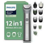 Philips Rifinitore All-in-one Multigroom Serie 5000 12 in 1 - Rifinitore per barba, capelli e corpo, lame autoaffilanti interamente in metallo, 20 impostazioni di lunghezza (0,5-20 mm), MG5952/30