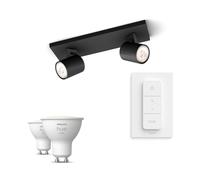Philips Runner Base per 2 Faretti + Telecomando Dimmer Switch + 2 Faretti Connessi GU10 White
