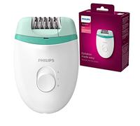 Philips Satinelle - Epilatore essenziale, con cavo, depilazione compatta, BRE224/00, colore: bianco e verde