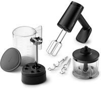 Philips Sbattitore a immersione serie 5000, Sbattitore a immersione 3 in 1, Potente motore da 500 W, Archiviazione intelligente, 5 impostazioni di velocità, Paraspruzzi, Nero (HR3781/20)