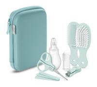 Philips Avent Set per la cura del bambino con tagliaunghie, forbici, limette per unghie, pettine, spazzola per capelli, aspiratore nasale e spazzolino da denti applicabile sul dito (modello SCH401/00)