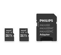 Philips Scheda MicroSD da 32 GB, fino a 80 MB/s (R), MicroSDHC con adattatore SD A1 / U1 / C10 / V10, confezione da 2 pezzi, modello n. FM32MP45D