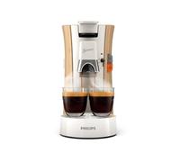 Philips Senseo Select - Macchina da caffè a cialde - Intensity Plus, funzione memo, 3 intensità, crema Plus, prodotto eco-responsabile con 37% di plastica di origine biologica, bianco seta (CSA240/06)