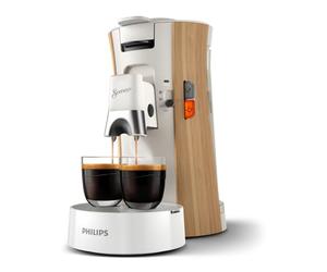 Philips Senseo Select - Macchina da caffè a cialde - Intensity Plus, funzione memo, 3 intensità, crema Plus, prodotto eco-responsabile con 37% di plastica di origine biologica, bianco seta (CSA240/06)