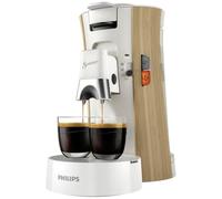 Philips Senseo Select Macchina per caffè a cialde - Intensità Plus, funzione Memo per 3 specialità di caffè, Crema Plus, prodotto ecologico con 37% plastica a base biologica, bianco seta (CSA240/05)