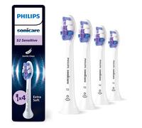PHILIPS Sonicare S2 Sensitive, testine di ricambio originali, bianco, confezione da 4, HX6054/87, Nuovo, 4 Testine
