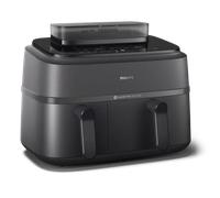 Philips Airfryer Serie 5000 doppio cestello con cottura a vapore - 9L, RapidAir Plus, 19 modalità di cottura, 90% di grassi in meno, AirSteam, pulizia a vapore, accessori (NA550/00)