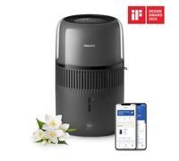 Philips Serie 5000 Umidificatore Smart, per ambienti fino a 45m², ultra silenzioso (12 dB), modalità Sleep, NanoCloud igienica, aromaterapia, sensore umidità, timer, 4,5L, 300 ml/h, Nero (HU5600/03)