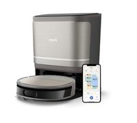 Philips Serie 9000 Robot aspirapolvere e lavapavimenti - Aspirazione ultra-forte, lavaggio con acqua pulita, stazione all-in-one, rilevamento ostacoli, controllo tramite app (XU9100/10)