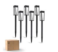 Philips Set di 6 luci solari per vialetti, illuminazione paesaggistica, giardino, LED, vetro e metallo, 3000 K, bianco caldo, impermeabile, per decorazione di cortile, vialetto, terrazzo, driveway
