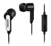 Philips SHE1405BK/10 Cuffie Auricolari in Ear con Microfono (Microfono integrato, Basso Dinamico, Cavo da 1,2 m Rinforzato, Tenuta perfetta), Nero