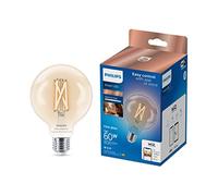 Philips Smart LED Globe Filament - Illuminazione LED intelligente - Luce bianca calda e fredda - E27-60W - Trasparente - Wi-Fi