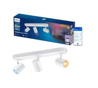Philips Smart Lighting Faretti GU10 x3, WH Bianco | Luce a colori e bianca tunabel 2.200-6.500 K, Plafoniera, Smart LED, 345 lm x3, Reg. lumin., Connected by WiZ, casa connessa