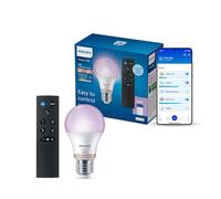 Philips Smart Lighting, Lampadina LED smart A60 E27 | Con telecomando, 807 lm, RGB, Luce bianca e colorata, 2.200-6.500 K, Dimmerabile, Smart Home, Compatibile con Alexa