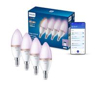 Philips Smart Lighting, Lampadina LED smart C37 E14, Confezione da 4