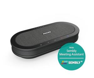 Philips SmartMeeting PSE0501 - Microfono da conferenza senza fili con Assistente riunione Sembly. Trascrizione multilingue, creazione automatica dei verbali delle riunioni, elenchi di cose da fare