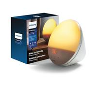Philips SmartSleep Wake-up Light - Lampada da comodino e sveglia, Simulazione colorata dell’alba, 20 livelli di luminosità, 6 suoni naturali, Funzione luce notturna, Modello HF3521/01