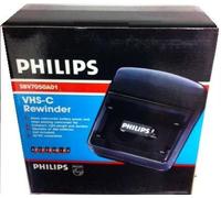 philips (Solo per videocamere compatte, riavvolgimento VHS-c (Compact VHS Tape). Aiuta a prolungare la durata della videocamera. Riavvolge i nastri in due minuti. Spegnimento automatico.