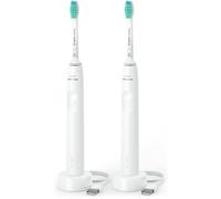 Philips 3000 series Sonicare Spazzolini Elettrici Sonici, confezione da 2 Spazzolini Bianchi HX3675/13