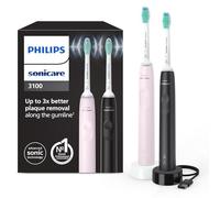Philips 3100 series Sonicare Spazzolini Elettrici Sonici, confezione da 1 Spazzolino Rosa e 1 Spazzolino Nero HX3675/15