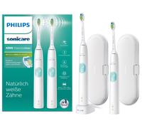 Philips Sonicare 4300 series ProtectiveClean Spazzolini Elettrici Sonici con custodia da viaggio confezione da 2 Spazzolini Bia