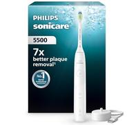 Philips Sonicare 5500, spazzolino elettrico sonico con 1 livello di intensità, avviso di pressione, EasyStart, Smartimer e BrushPacer, bianco, modello HX7110/01 [Nuova tecnologia]