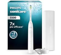 Philips Sonicare 5500, spazzolino elettrico sonico con 2 modalità, avviso di pressione, EasyStart, Smartimer e BrushPacer, bianco, modello HX7110/02 [Nuova tecnologia]