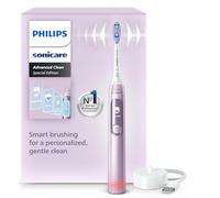 Philips Sonicare AdvancedClean Limited Edition, Spazzolino elettrico - schermo smart, sensore di pressione, promemoria sostituzione testina, 5 modalità di spazzolamento e SmarTimer, rosa, HX3792/12