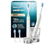 Philips Sonicare DiamondClean 9000 spazzolino elettrico, confezione doppia, spazzolino sonico con app, sensore di pressione, 4 modalità di pulizia, 3 livelli di intensità, bianco, modello HX9914/62