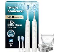 Philips Sonicare DiamondClean 9000 spazzolino elettrico, confezione doppia, spazzolino sonico con app, sensore di pressione, 4 modalità di pulizia, 3 livelli di intensità, bianco, modello HX9914/62