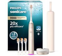 Philips Sonicare DiamondClean 9900 Prestige - Spazzolino elettrico con tecnologia SenseIQ e app, 5 modalità di pulizia, custodia da viaggio per la ricarica, Champagne, modello HX9992/44