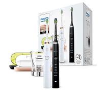 Philips Sonicare DiamondClean HX9392/39 2 Spazzolini Elettrici Sonici, con Bicchiere e 2 Custodie da Viaggio USB, Nero e Oro Rosa