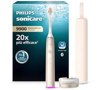 Philips DiamondClean Prestige 9900 Sonicare Spazzolino Elettrico Sonico con SenseIQ e App, con custodia da Viaggio, colorazione Champagne HX9992/11