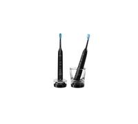Philips Sonicare DiamondClean 9000 spazzolino elettrico sonico con app, sensore di pressione, 4 modalità di pulizia, bicchiere di ricarica, colore nero, confezione doppia, modello HX9914/54