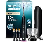 Philips Sonicare DiamondClean Smart 9400 spazzolino elettrico, spazzolino sonico con app, sensore di pressione, 4 modalità di spazzolamento e 3 livelli di intensità, nero, modello HX9918/89