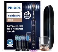 Philips Sonicare DiamondClean Smart Electric, Spazzolino da denti ricaricabile per l'igiene orale completa, con custodia da viaggio di ricarica, 5 modalità e 8 testine, serie 9700, blu lunare,