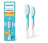 PHILIPS Sonicare for Kids, testine di ricambio originali per i bambini dai 7 anni in su, confezione da 2, HX6042/90, Nuovo, 2 Testine