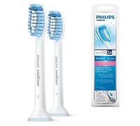 Philips Sonicare HX6052/07 Pack da 2 Testine di Ricambio S Sensitive per Spazzolino Elettrico Sonico, Per Denti Sensibili, Bianco