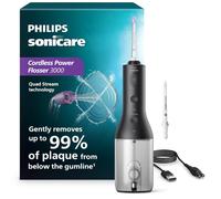 Philips Sonicare Idropulsore wireless 3000 - Idropulsore con tecnologia innovativa Quad Stream, irrigatore orale con 2 modalità di filo interdentale e 3 livelli di pressione, impermeabilità IPX7, nero