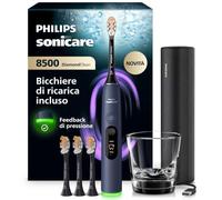 Philips Sonicare Next-Generation DiamondClean 8500 Spazzolino elettrico - con Feedback di pressione, 18 impostazioni, blu scuro, HX8515/13