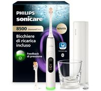 Philips Sonicare Next-Generation DiamondClean 8500 Spazzolino elettrico - con Feedback di pressione, 18 impostazioni, bianco polvere, HX8514/11
