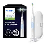 Philips Sonicare ProtectiveClean 4500 spazzolino elettrico, spazzolino sonico con 2 modalità di spazzolamento, Clean e White, sensore di pressione, timer e custodia da viaggio, bianco, HX6839/28