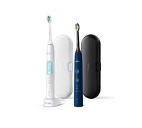 Philips Sonicare ProtectiveClean 5100 4500 series Spazzolini Elettrico Sonici, con custodia da viaggio, confezione da 1 Spazzolino Bianco e 1 Spazzolino Blu HX6851/34