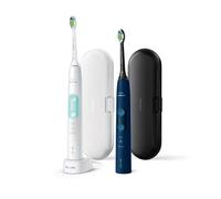 Philips Sonicare ProtectiveClean 5100 4500 series Spazzolini Elettrico Sonici, con custodia da viaggio, confezione da 1 Spazzolino Bianco e 1 Spazzolino Blu HX6851/34