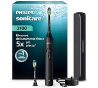 Spazzolino elettrico Philips Sonicare Serie 3100 - Spazzolino sonico con sensore di pressione, 3 intensità, EasyStart, SmarTimer, autonomia 14 giorni, custodia, nero, modello HX4034/22, [Nuovo]