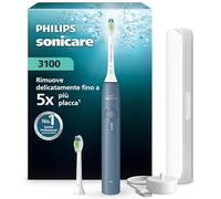 Philips Sonicare Serie 3100 - Spazzolino elettrico sonico con sensore di pressione, 3 intensità, EasyStart, SmarTimer, autonomia 14 giorni, custodia, blu marino, HX4034/24, [Nuovo]