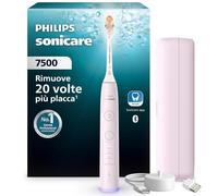 Philips Sonicare serie 7500 spazzolino elettrico - Tecnologia Next Generation Sonicare, sensore di pressione, 12 impostazioni, SmarTimer, 21 giorni autonomia, custodia con ricarica, rosa, HX7422/05