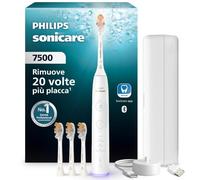 Philips Sonicare serie 7500 spazzolino elettrico - Tecnologia Next Generation Sonicare, sensore di pressione, 12 impostazioni, SmarTimer, autonomia 21 giorni, custodia con ricarica, bianco, HX7420/14