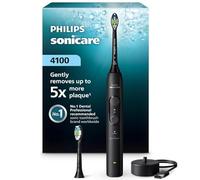 Philips Sonicare Series 4100 - Spazzolino elettrico sonico con sensore di pressione, 4 impostazioni di pulizia, EasyStart, SmarTimer, durata 21 giorni, nero, HX4044/52