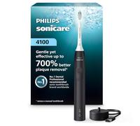 Philips Sonicare Spazzolino Elettrico Ricaricabile 4100, con Sensore di Pressione, 2 Impostazioni di Intensità, SmarTimer e QuadPacer, Durata della Batteria 14 Giorni, Nero, Modello HX3681/24